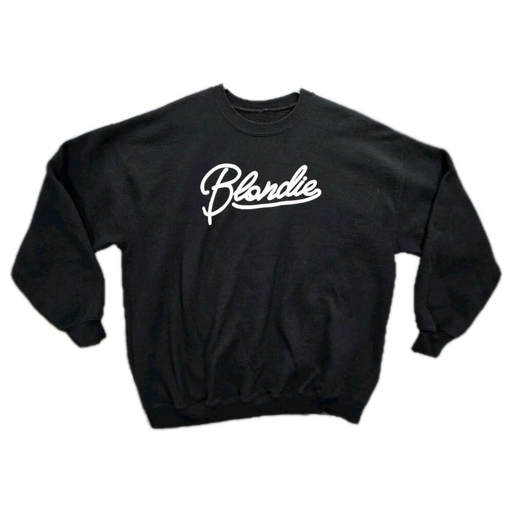 Blondie Pullover Sweatshirt Adult Large Black Fleece Long Sleeve Graphic Print